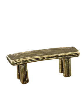 跨境创意仿古玩小长凳黄铜摆件小板凳茶宠办公桌面摆设工艺品收藏