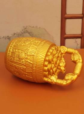 新款一桶金摆件中式小水桶聚宝盆家用客厅装饰品复古元宝摆件