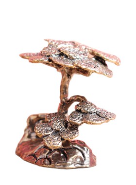 复古黄铜发财树迎客松家居办公室客厅装饰工艺品桌面茶宠摆件批发