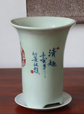 兰花盆景德镇树盆陶瓷中式