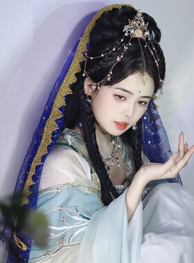 古风汉服头饰发冠花钿眉心坠
