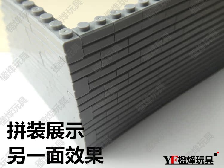 开智积木散件创意搭建 1X2高墙面 建筑系列 1X2墙砖 98283浅灰色 - 图3