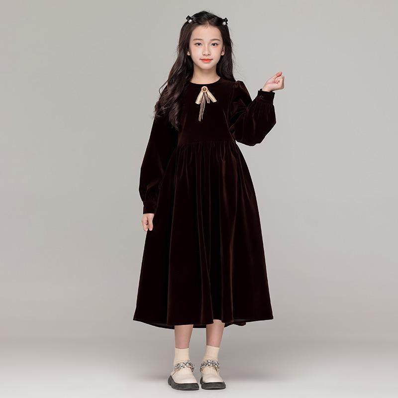 女童连衣裙秋冬新款儿童红色生日公主裙中大童装加绒新年洋气裙子,淘宝优惠券,粉丝福利购,淘宝优惠卷