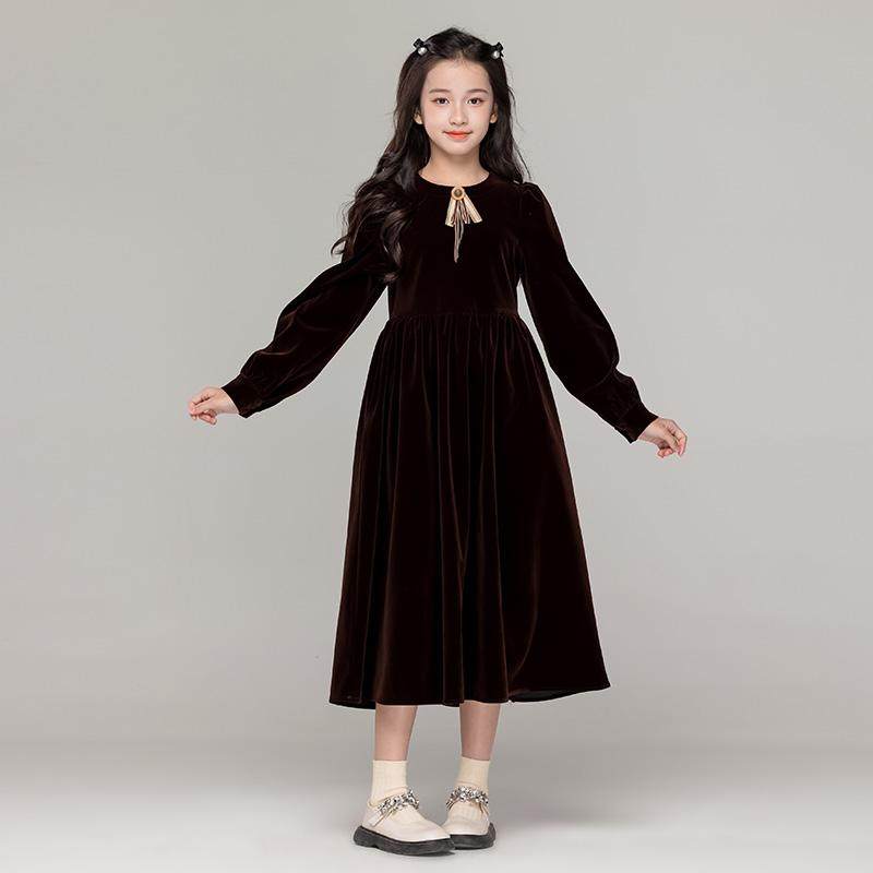 女童连衣裙秋冬新款儿童红色生日公主裙中大童装加绒新年洋气裙子,淘宝优惠券,粉丝福利购,淘宝优惠卷