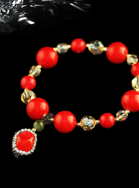 百搭时尚优雅灵动红枣珠水晶手链