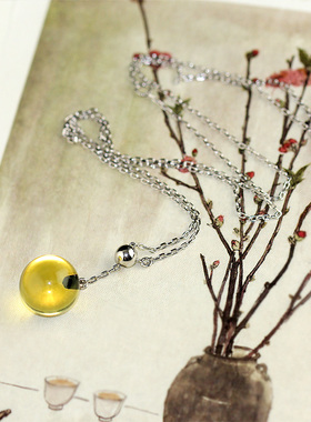 凡妮莎珠宝首饰冰透蓝珀水滴吊坠