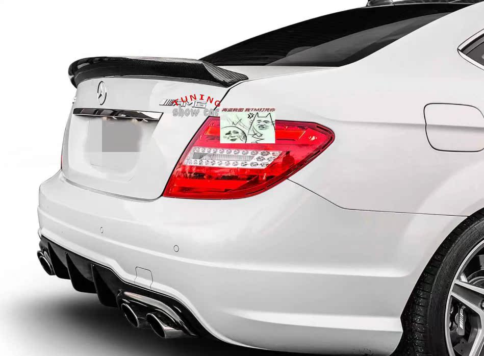 W204 两门 C180C250C350C63 coupe 碳纤 尾翼 定风翼 台湾 - 图0