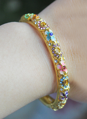 速发老北京特色景泰蓝手镯子双层镂空开口王府井故宫长城旅游纪念