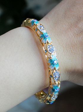 老北京特色景泰蓝手镯子双层镂空开口王府井故宫长城旅游纪念礼品