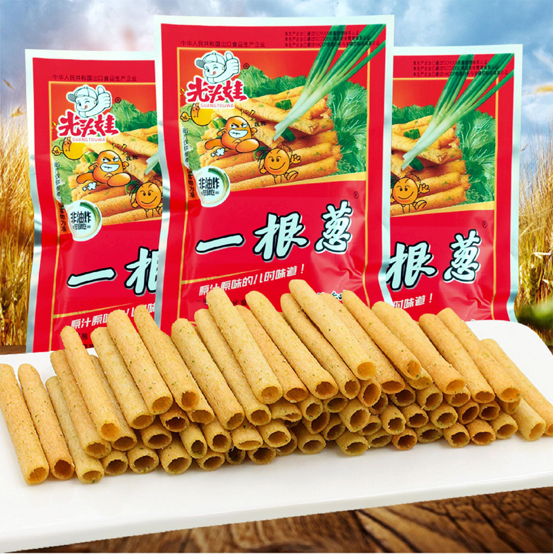 一根葱膨化零食 8090后童年儿时怀旧葱香味薯条校园小卖铺食品1袋 - 图0