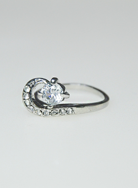 韩版时尚个性几何戒指女水钻复古指环