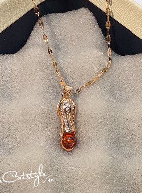 SeaCat轻奢花生锁骨链