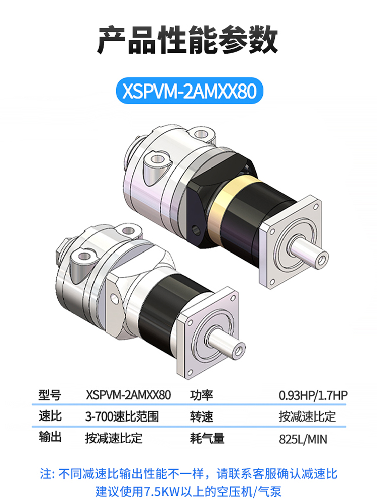 欣山XSPVM-2AM叶片式气动马达行星减速机低速大扭矩可调速正反转-图0