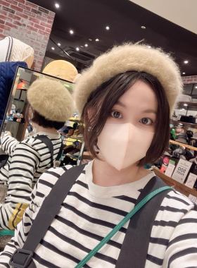 日牌毛绒绒安哥拉兔毛贝雷帽子女
