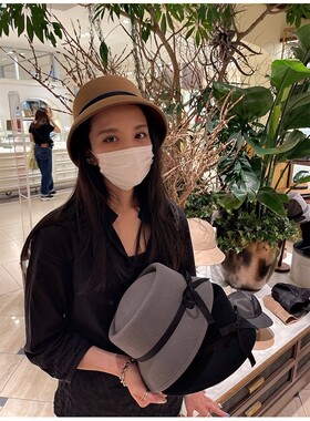 贵牌复古全羊毛赫本风蝴蝶结帽子