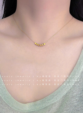 【Luxury jewelry】颈畔心动细碎银河迷你小爱心镀18k金钛钢项链