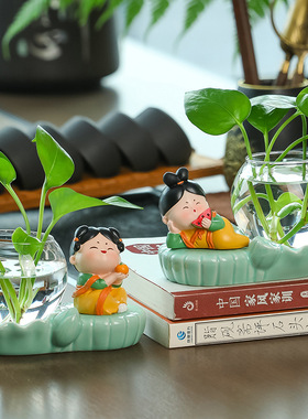 新中式可爱唐仕女家居摆件客厅电视柜书房办公室桌面治愈系小摆设