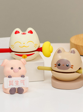 敲小猫木鱼解压情绪稳定神器小摆件工位办公桌面生日礼物同事女生
