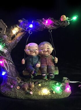 结婚新婚礼物送新娘新人摆件客厅娃娃情侣一对公仔老头人偶玩偶小