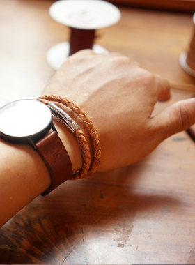 手编手环手链牛皮简约