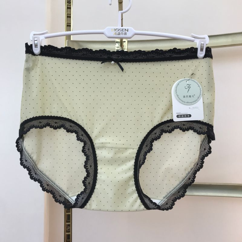 夏季中腰时尚圆点冰丝女士内裤轻薄透气抑菌棉裆部速干少女裤 - 图2