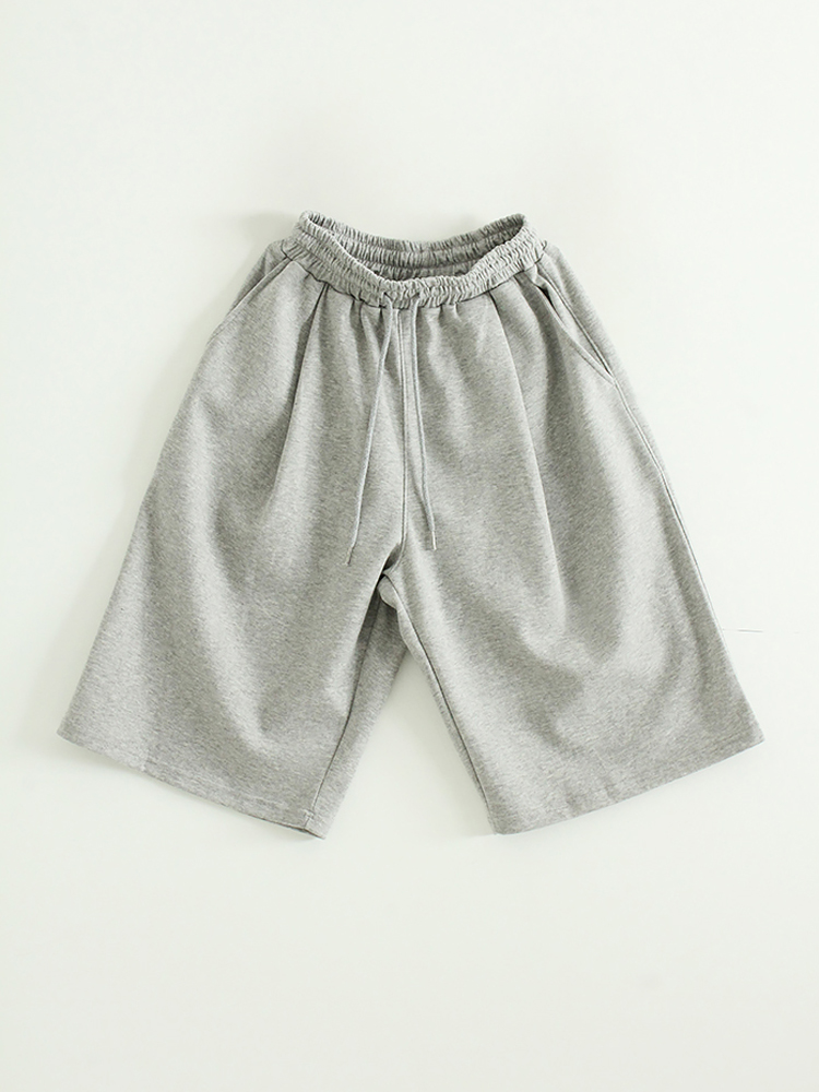 韩国代购23S/S pin tuck cotton wide half banding pants 半腿裤 - 图3