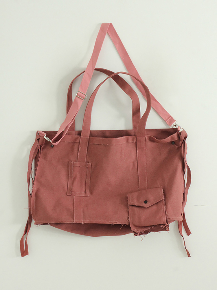 韩国代购23S/S vintage pigmented cotton square bag 帆布背袋包 - 图3