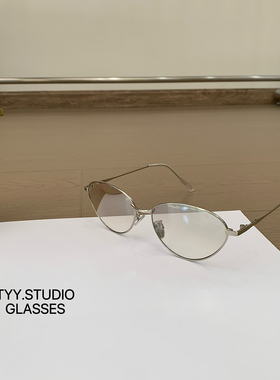 复古欧美老钱风椭圆金属太阳镜女