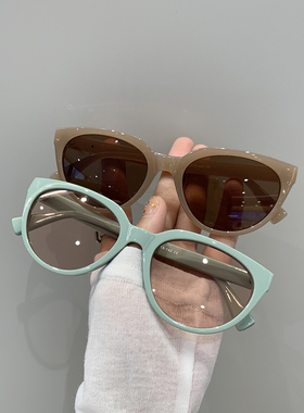米白框太阳镜女2024防紫外线