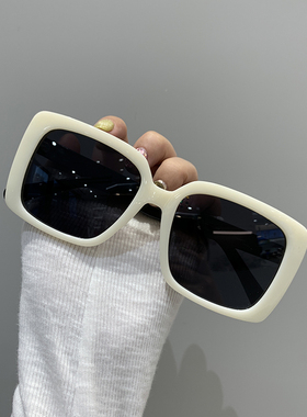 开车白色紫外线大脸墨镜防晒时髦