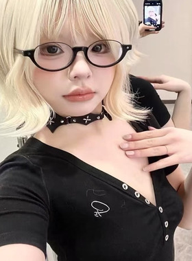 复古小框猫眼书呆子平光镜女韩版