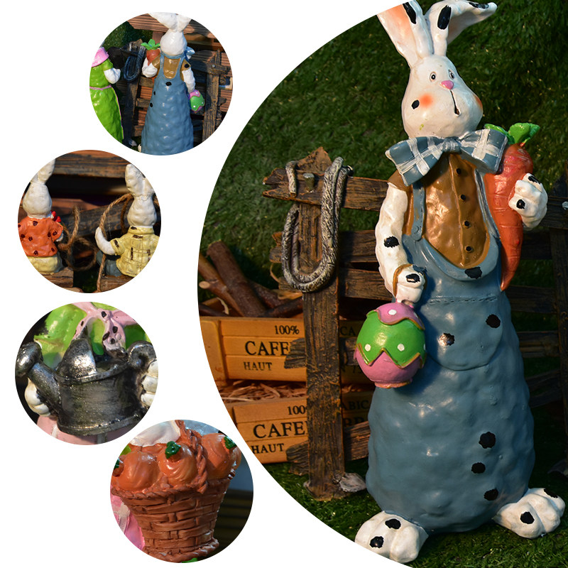 卡通兔子乡村庭院田园复古树脂摆件可爱工艺品创意写实花园批发,淘宝优惠券,粉丝福利购,淘宝优惠卷