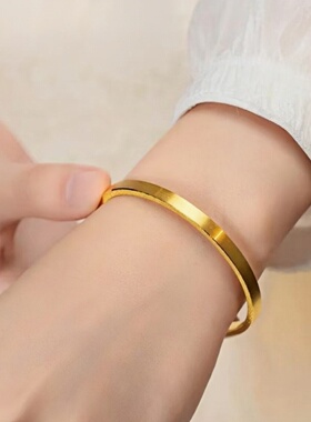 古法传承金包银经典四方拉丝手镯