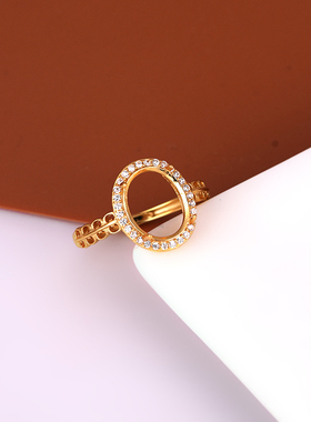 S925银戒指空托diy镶嵌戒托