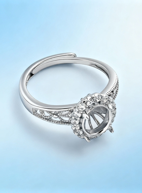 全新S925纯银戒指空托镶嵌戒托