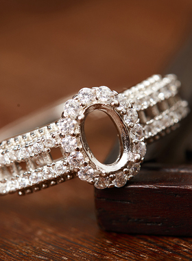 通体s925银镶嵌宝石纯银饰品