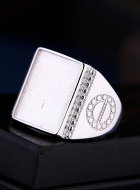 戒指空托镶嵌绿松石封底12*15