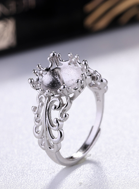 铂银满楼S925银戒指空托镶嵌戒托