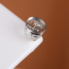 Platinum silver full floor hollow support 925 silver men's ring