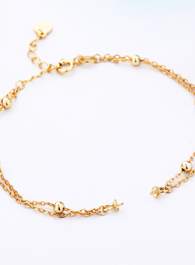 s925纯银手链空托日韩女琥珀蜜蜡