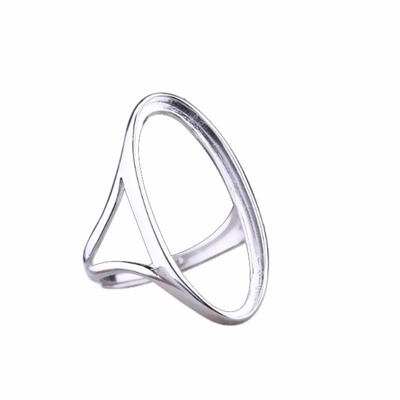 925 sterling silver ring empty long ring surface ring holder