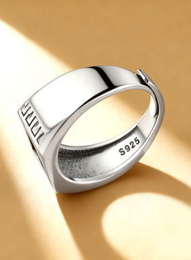 S925纯银戒指空托男士diy戒指托