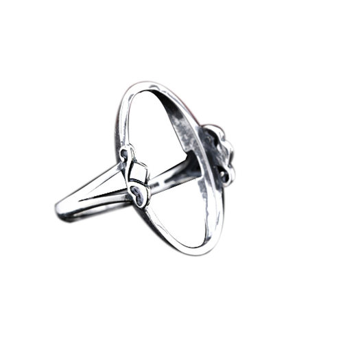 S925纯银戒指托戒托女款镶嵌蜜蜡戒托空托复古戒指托 12*18 14*24 - 图3