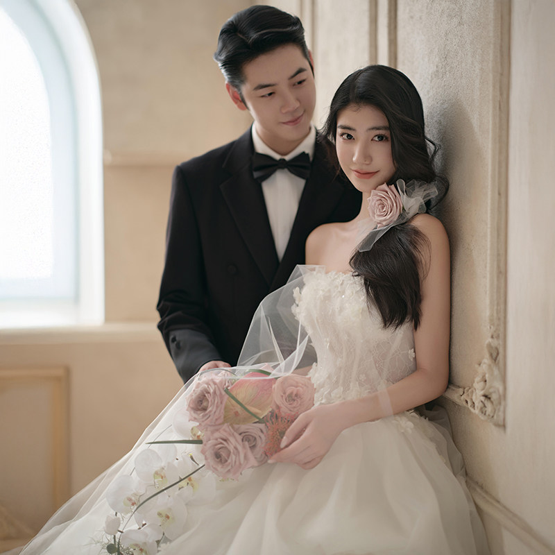 影楼拍照主题服装情侣写真拍照摄影礼服外景旅拍白色梦幻花神婚纱,淘宝优惠券,粉丝福利购,淘宝优惠卷