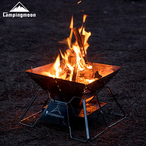 柯曼轻便柴火炉多功能折叠不锈钢户外烧烤架炭火烤肉自驾游焚火台 - 图2