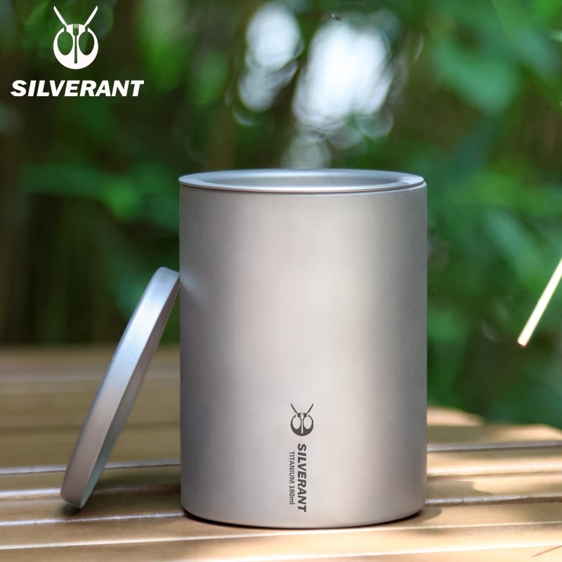 SILVERANT银蚁纯钛茶具个人专用泡茶杯户外钛茶具180ML茶水分离器 - 图3