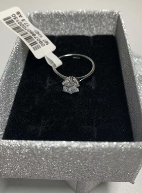 17号白金色闪耀美戒指围53mm璀灿皓石女戒持久保色2021年新品手饰