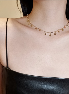 手链颈链两用款超短颈链高质感光亮闪耀颈饰双层手链欧美手饰颈饰