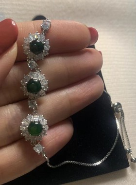 天然玉石手链可调节翡翠中国风女