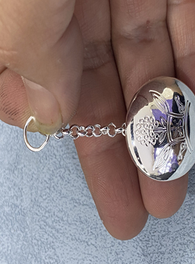 足银990纯银银小镜十二生肖婴儿孕妇配件出门礼物